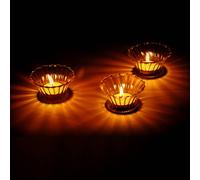 Transparent Flower Candle Holder Round Shape Glass Candle Stick Wedding Home Decor