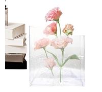 Transparent Flower Vase - Creative Book Style Decorative Container Stylish Acrylic Floral Display Ornament For Interior Design | Sl lear Structure Highlight Bouquet Beauty Ideal For Dining Table