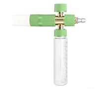 Transparent Foam Spray Bottle for Pressure Washers, 1/4 Inch Plug Connection, Robust Plastic Metal Housing, Suitable for Acid and Alkaline Cleaners (Green)
