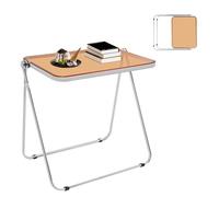 Transparent Foldable Side Table - 27" Height, Non-Slip & Wear-Resistant, 33 lbs Capacity, Modern TV Tray & Portable Computer Table for Living Room, Office, Outdoor Use