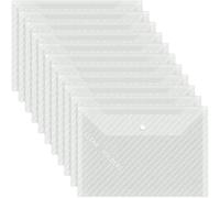 Transparent Folder 20 PCS Plastic Folders for Document, A4 Size Envelopes with Snap Closure, Clear File Bags School Office for File(White Twill)