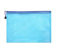 Transparent Folder 20pcs A4/A5 Grid Zipper File Bag Waterproof High-Capacity Transparent Folder Office for File(Blue,A4)