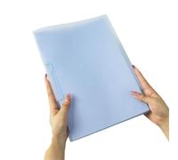 Transparent Folder 20pcs A4 Rotating Lever Folder Test Paper Storage Transparent Insert Information Binder for File(Blue)