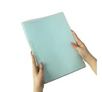 Transparent Folder 20pcs A4 Rotating Lever Folder Test Paper Storage Transparent Insert Information Binder for File(Green)