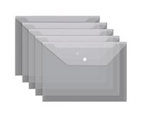 Transparent Folder 20pcs Transparent Document Bag A4 Button File Student Test Paper Storage Data Contract Folder for File(White)