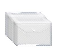 Transparent Folder 30 Pcs File Bag Transparent Plastic Documents Filing Storage Student Organizer Information Pocket Folders for File(White)