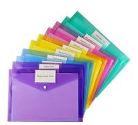 Transparent Folder 30 Pcs File Bag Transparent Plastic Documents Filing Storage Student Organizer Information Pocket Folders for File(Multi-Colored)