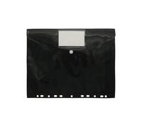 Transparent Folder 30Pcs A4 Files Binder Folders Organizer 11 Holes Expandable Pocket Envelope File Perforated Pockets for File(Black)