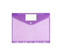 Transparent Folder 30Pcs A4 Files Binder Folders Organizer 11 Holes Expandable Pocket Envelope File Perforated Pockets for File(Purple)