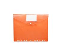 Transparent Folder 30Pcs A4 Files Binder Folders Organizer 11 Holes Expandable Pocket Envelope File Perforated Pockets for File(Orange)