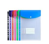 Transparent Folder 30Pcs A4 Files Binder Folders Organizer 11 Holes Expandable Pocket Envelope File Perforated Pockets for File(Vertical Style)