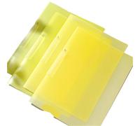 Transparent Folder 3pcs Color Transparent Folder Rotating Side Opening Buckle A4 Information Test Paper Storage for File(Yellow)