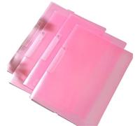 Transparent Folder 3pcs Color Transparent Folder Rotating Side Opening Buckle A4 Information Test Paper Storage for File(Pink)