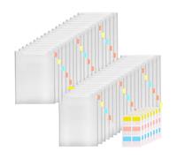 Transparent Folders, Thirty Paper Pockets with Sixty Adhesive Indexes, Reusable Document Pouch, for Students, Teachers, Adults, Travel, Office, Home, School, Class