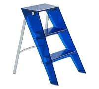 Transparent Folding Ladder, 2 Step Ladder Acrylic Folding Step Stool, Household Plastic Low Stool with Anti-Slip Pedal, One-Sided Ladder for Kitchen Office (Blue)