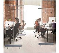 Transparent Folding Partition - 1200x2000mm Acrylic Divider Clear & Protective Barrier for Office & Home Floor-Standing Desk Shield for Enhanced Safety & Social Distancing
