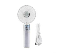 Transparent for mini Fan 2500mAh Portable 4-Blade Design Transparent(White) | 2500mAh high capacity, 3-speed adjustment, USB rechargeable, long for battery life, compact carry