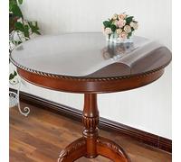 Transparent Frosted PVC Round Table Cover - 2mm Thick Table Protector for Dining & Coffee Tables - Durable Desk Mat Available in 42-160 cm Sizes (Frosted 136 cm)