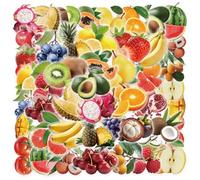 Transparent Fruit Stickers 54Pcs Vinyl Cute Funny Vegetables Stickers for Laptop Water Bottle Skateboard Scrapbook Helmet Car Bike Guitar,Waterproof Banana Strawberry Sticker for Teen Kids Adult