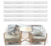 Transparent Furniture Dust Cover Set - 5pcs Elastic Protector Bags, Extra Large Slipcovers | Waterproof Reusable Protective Wrap Design for Sofa Chair Dining Table TV Stand Couch Bed Moving S
