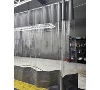 Transparent Garage Divider Curtain with Track - Industrial Clear Vinyl Partition for Work Areas, Insulated Tarp, 9.6x12ft (W3xH3.5m) - Space Separator Solution