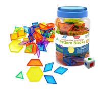 Transparent Geometric Shapes Learning Blocks, 3D STEM Math Manipulatives, Clear See-Through Educational Geometry Volume Stacking Set For Preschool Kindergarten Home Classrooms
