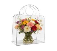 Transparent Gift Bags - Mini Handbag 12x10x5cm, Acrylic Holder | See Through Party Container, Compact Favor Packaging for Wedding Birthday Graduation Event Retail Presentation Uses