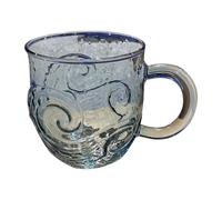 Transparent Glass Coffee Mugs | Water Bottle 300 ml with Wave Design, Coffee Mug with - for Beach, Home, Wine, Office, Home, Adults, Women, Women