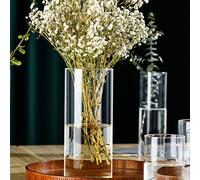 Transparent Glass Cylinder Vase, Cylinder Vase for Wedding Centerpiece, Multiple Size Choices Glass Flower Vase Centerpieces, Hurricane Floating Candle Holder Vase (8.5x20cm)