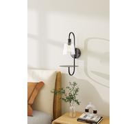 Transparent Glass Lampshade Wall Light with Tray H&O Direct Black One Size
