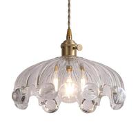 Transparent Glass Pendant Lamp Shade, Amen Style Hanging Light, Flush Mount Ceiling Chandelier, E27screw Single Pendant Light, and Bar Balcony Decoration Ceiling Lighting Fixtures
