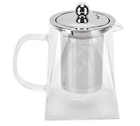 Transparent Glass Teapot with Removable 304 Stainless Steel Filter, High Borosilicate Tea Kettle for Home Office - Durable Design, Easy to Clean, Ideal for Multiple Tea Types (550ml)