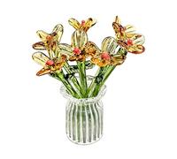 Transparent Glass Vase - With Bouquet Table Decoration - Small Glass Vase Table Centerpiece | Bedroom Bathroom Office Country Style Indoor Mother's Day Wedding Party Holiday