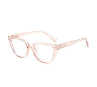 Transparent Glasses Frame Women Men Retro Cat Eye(Tea)