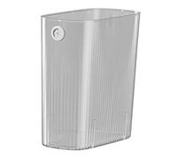 Transparent Gray Wastebasket with Touch Disposal Narrow Space Plastic Trash Can for Bathroom Kitchen Bedroom Office Easy Monitoring and Modern Home Use