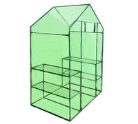 Transparent Green PVC Walk-In Greenhouse 120x80x190cm, 4-Shelf UV-Proof Zip-Door