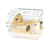 Transparent Hamster Cage - 37 x 30 x 28 cm Pet Observation Box, Ventilated Small Animal House, Lovers Friends Unique Present, Mice Kid Adult Family | Assembly Habitat Shelter for Gerbils Hedgehog
