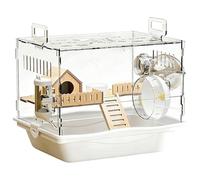 Transparent Hamster Cage, Clear Pet Habitat Cage, 20 Inches Small Enclosure with Double Doors, Acrylic Animal Home with High Transparency, Habitat Accessory with Ventilation Holes, Indoor Pet Supply