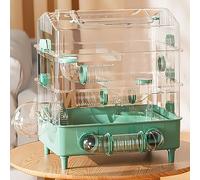 Transparent Hamster Cage with DIY Tunnel Villa, Clamshell Skylight, Multiple Ventilation Holes, Removable Design for Small Pet Habitat and Easy Cleaning