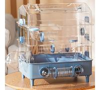 Transparent Hamster Cage with DIY Tunnel Villa, Clamshell Skylight, Multiple Ventilation Holes, Removable Design for Small Pet Habitat and Easy Cleaning