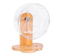 Transparent Hamster Exercise Wheel Wooden Stand, Adjustable Height Silent Running Wheel Hedgehogs (Transparent)