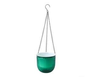 Transparent Hanging Flower Pot Featuring Self Watering Mechanism Reservoir Visibility and Drainage Optimization for Plant Growth (Large)