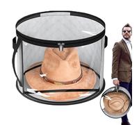 Transparent Hat Storage Box: Large Capacity Foldable Storage Organizer, Stackable Case with Lid, Portable Storage Box | Carry Handle Hat Display for Men Women Arm