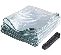 Transparent Heavy Duty Plastic Sheeting Tarpaulin with Eyelets, Waterproof PVC - 420 g/m² - 0.3 mm Thick, Garden Furniture Protective Cover Home Garden Outdoor Plant (1 x 3 m)
