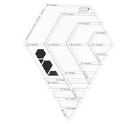 Transparent Hexagonal Diamond Shaped Patchwork Ruled Template Tool Diamond Hexagon Transparent Patchwork Sewing T-Shirt Alignment Ruler