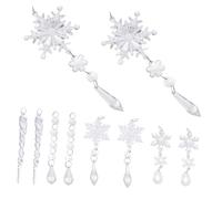 Transparent Icicle Pendants - 10 Pieces Clear Winter Decorations for Christmas Trees, Hotels, and Shopping Malls