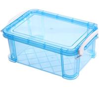 Transparent Index Card Holder Removable Snap-Tight Lid Notecard Collection Box Cards Organizer for Office School Index Card Holder Box Large Clear Box Hanging 3x5 with Dividers Holds (Blue)