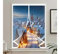 Transparent Insulated Curtain 116 x 86 cm Weatherproof Winter Warm Screen, Self-Sealing Custom Size Thermal Curtain, for Winter for Kitchen Bedroom, A