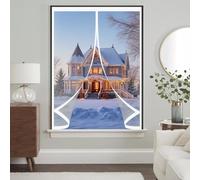 Transparent Insulated Curtain 124 x 98 cm Warm Winter, Windproof Soundproofing, Windproof Waterproof, Thermal Thermal Magnetic Curtain for Bedroom, Kitchen, A