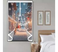 Transparent Insulated Curtain 50 x 56 cm Weatherproof Winter Warm Screen, Self-Sealing Custom Size Magnet Opening Curtain Magnetic for Patio Balcony, A